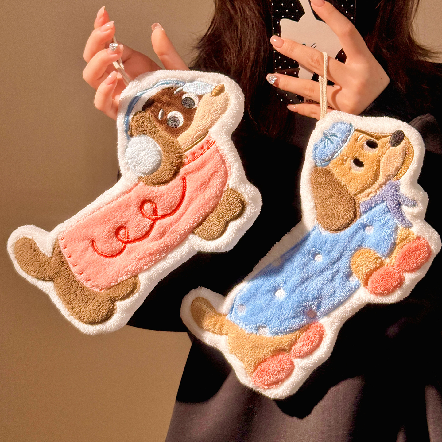 超强吸水厨房高颜值可爱小狗挂式