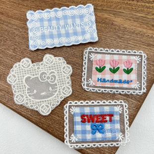 袜箱包布贴 辅料补丁手作配饰鞋 2026韩款 甜美蕾丝绣花刺绣DIY服装