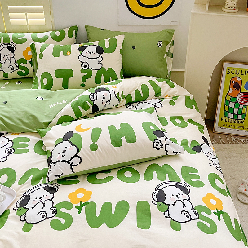 小狗卡通被套纯棉床品定做