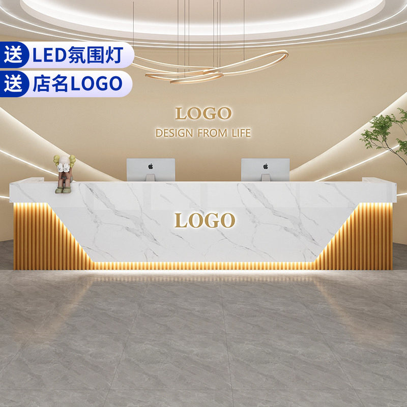 热销公司前台接待台酒店吧台图片