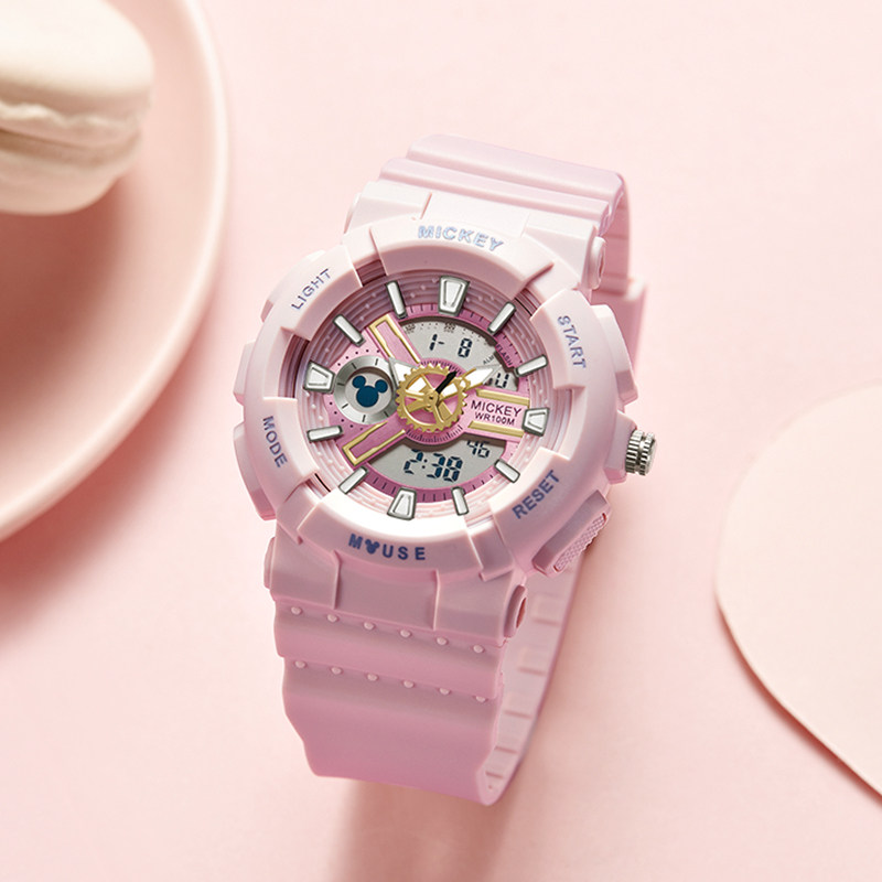 迪士尼电子手表女学生运动潮流防水初高中学生独角兽手表男机械表