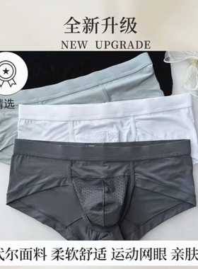 【高品质莫代尔】透气网孔运动时尚柔软舒适低腰单层男士三角短裤
