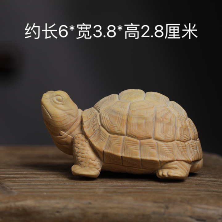 正宗小叶黄杨木乌龟手把件原木色没上漆胶实木汽车小摆件工艺品