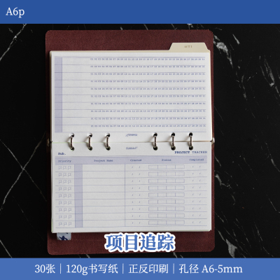 A6p｜项目追踪 甘特图 优先级 工作手帐内页替芯 personal活页