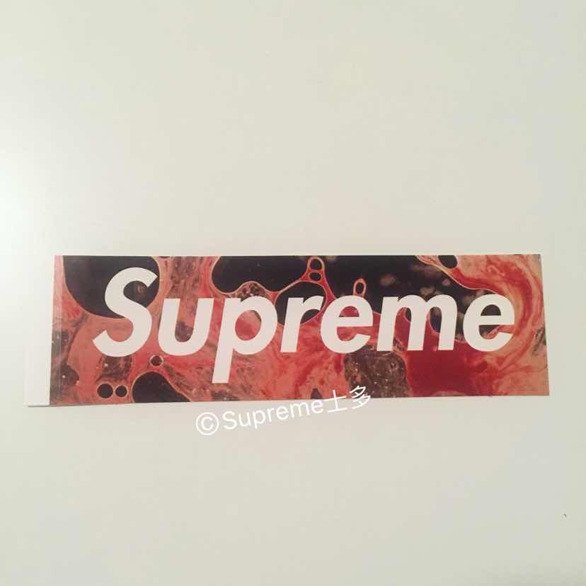 [现货]FW17 Supreme Blood Semen Box Logo Sticker 血精 贴纸