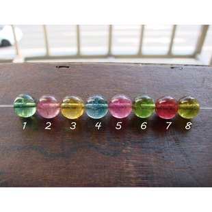 8mm圆珠单珠蓝红黄绿 天然通透艳丽老矿糖果碧玺7.5 MagicLove