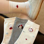 哇哇哇 女袜堆堆 早秋袜子 苹果小狗狗袜袜也太可爱了吧 奶呼呼