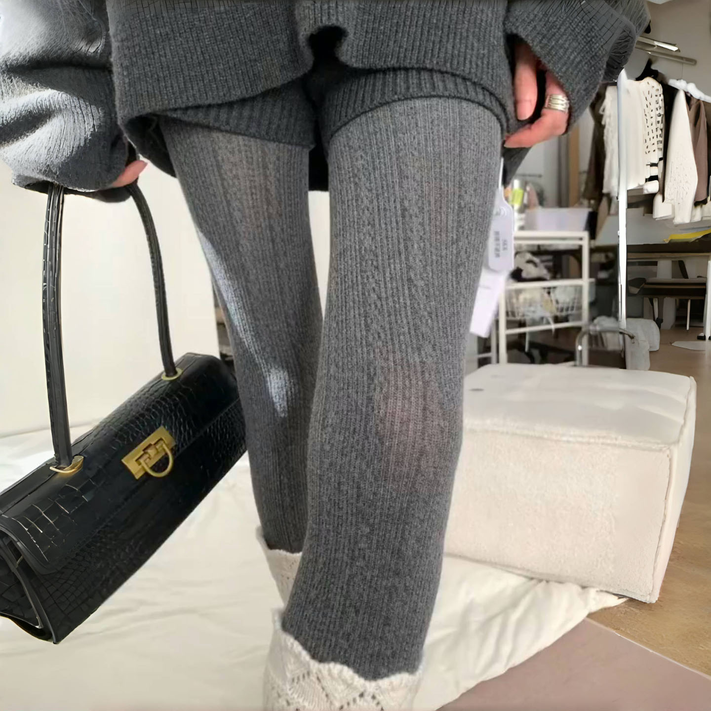 老钱麻花连裤袜套！踩脚设计彻底解放脚趾~miu风韩系复古高级感