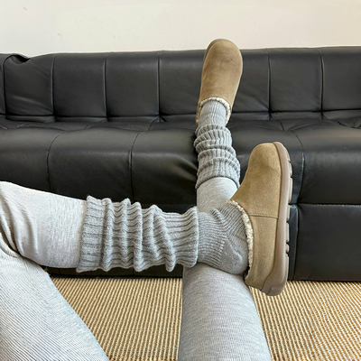 袜套+灰色系打底裤真的绝了！巨巨巨修饰腿型显腿细！加厚堆堆袜