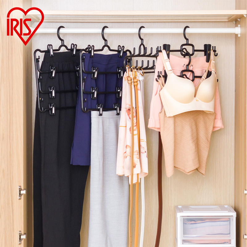 爱丽思IRIS塑料裤夹子四连裙架挂衣架晾衣架爱丽丝皮带架衣挂撑子