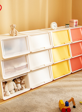 爱丽思河马口收纳箱学生玩具爱丽丝可叠加收纳柜前开式翻盖储物盒