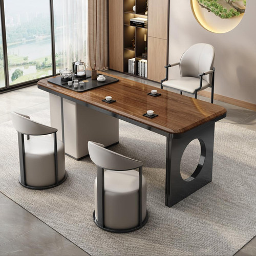 新中式阳台小茶几乌金木实木茶桌椅组合功夫禅意泡茶桌家用办公室