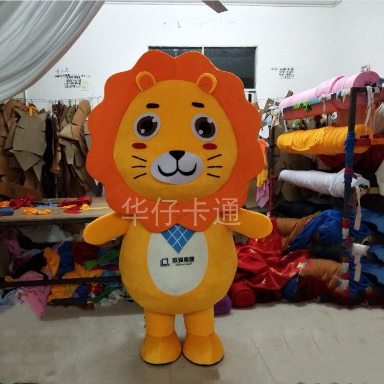 狮子卡通人偶服装企业吉祥物动漫头套狮子宣传表演人穿行走玩偶服
