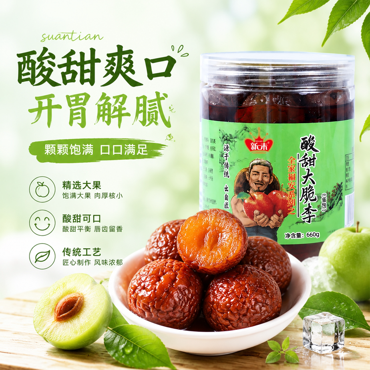 新味芙蓉李子罐头660g酸甜开胃