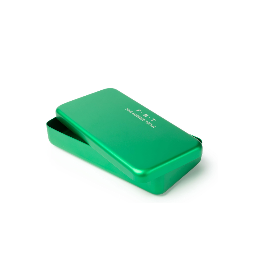 FST铝合金灭菌盒20330-01实验室硅胶垫器械盒18*9*3cm