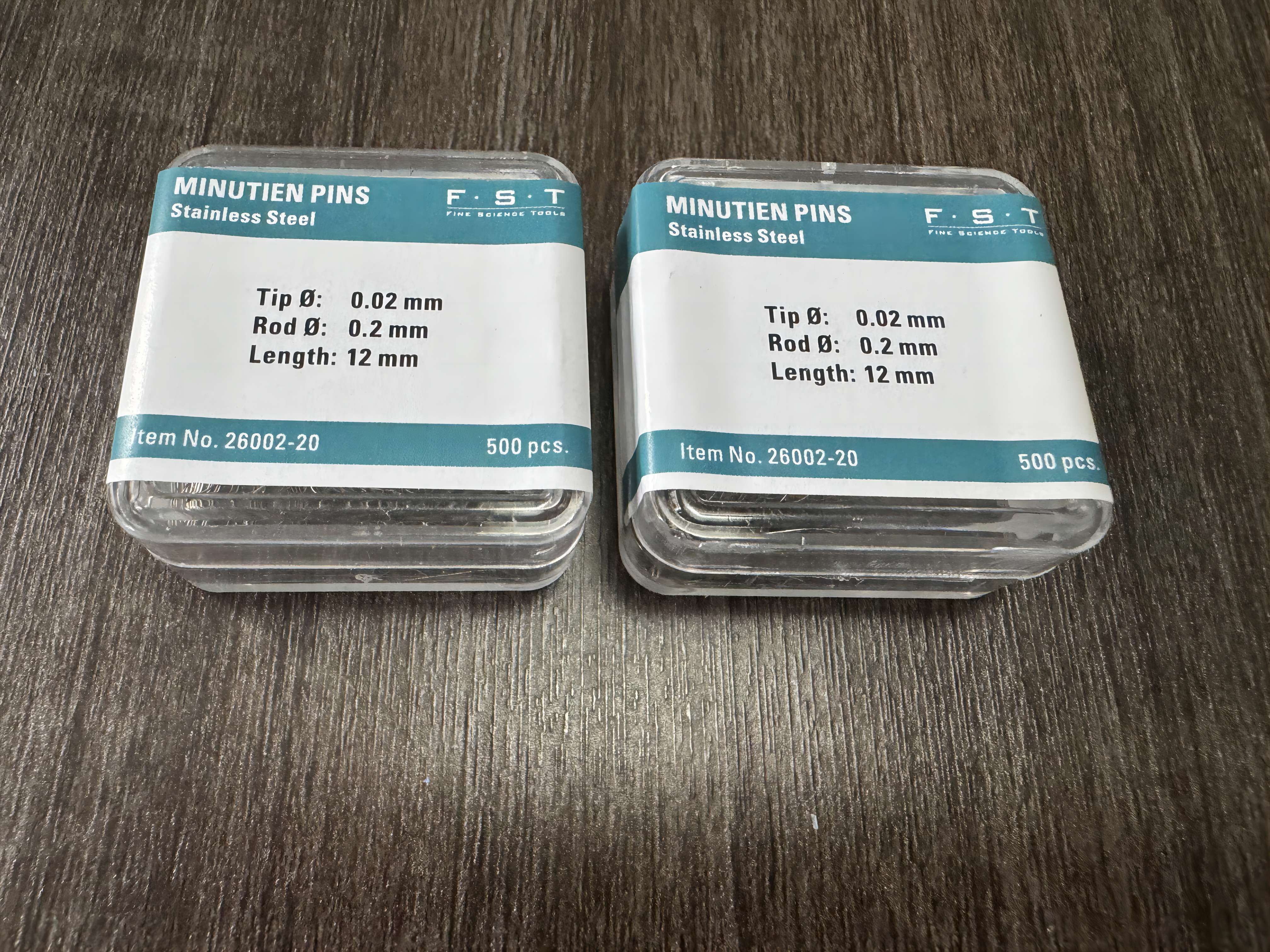 FST解剖针26002-20 不锈钢昆虫针Black Anodized Minutien Pins