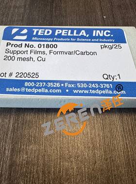 美国ted pella碳支持膜01800 Formvar/Carbon 200 mesh, Copper