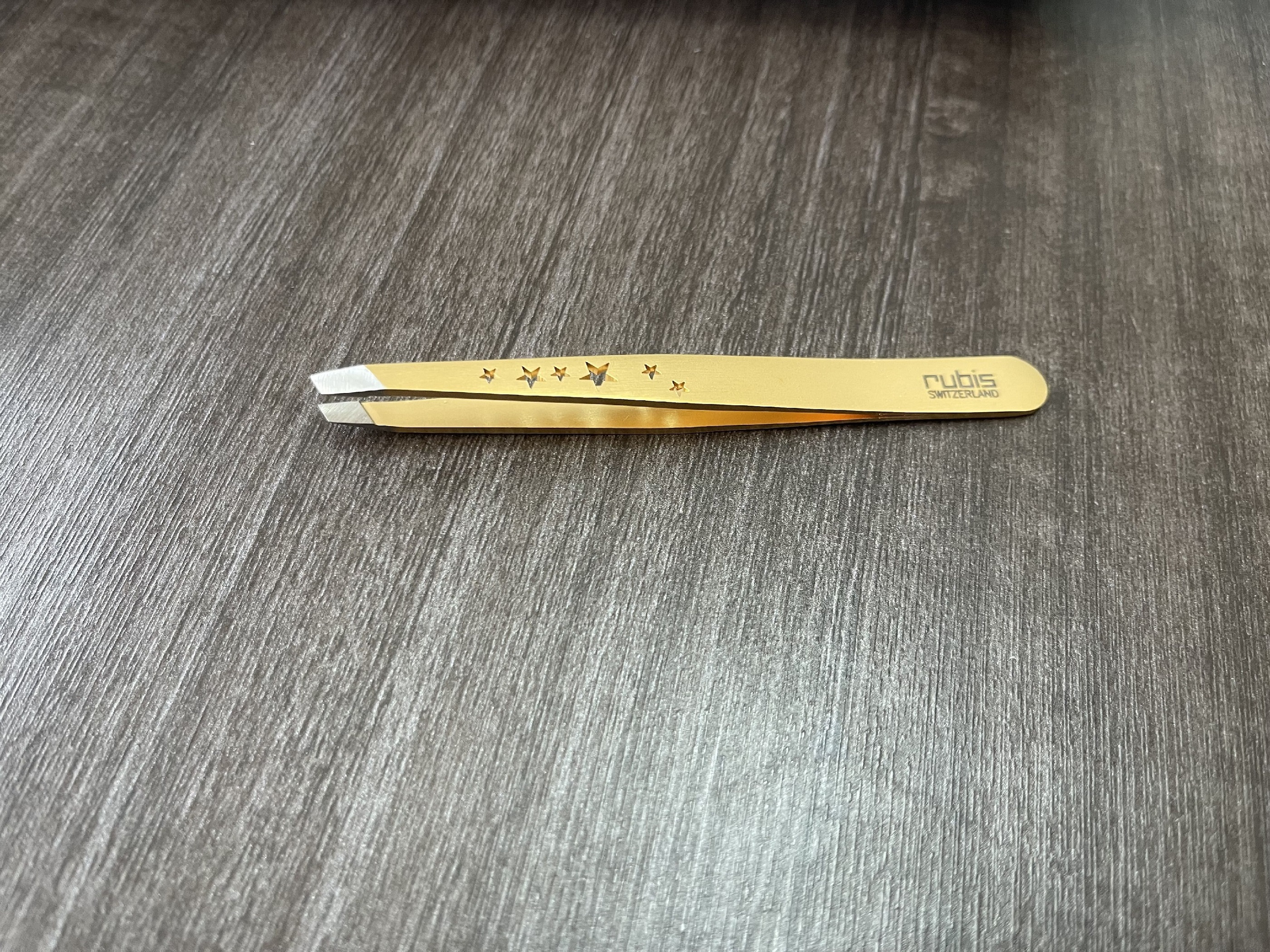 Rubis眉夹1K103CT 斜口眉钳 拔眉钳 镀金拔眉钳 眉毛护理钳