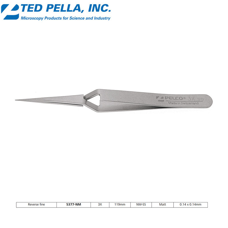 ted pella镊子5377-NM实验室电镜透射铜网夹持尖头无磁镊子3X.SA