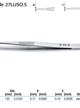 EMS镊子78920-09EMS High End Medical Tweezers解剖镊子27LUSO.S