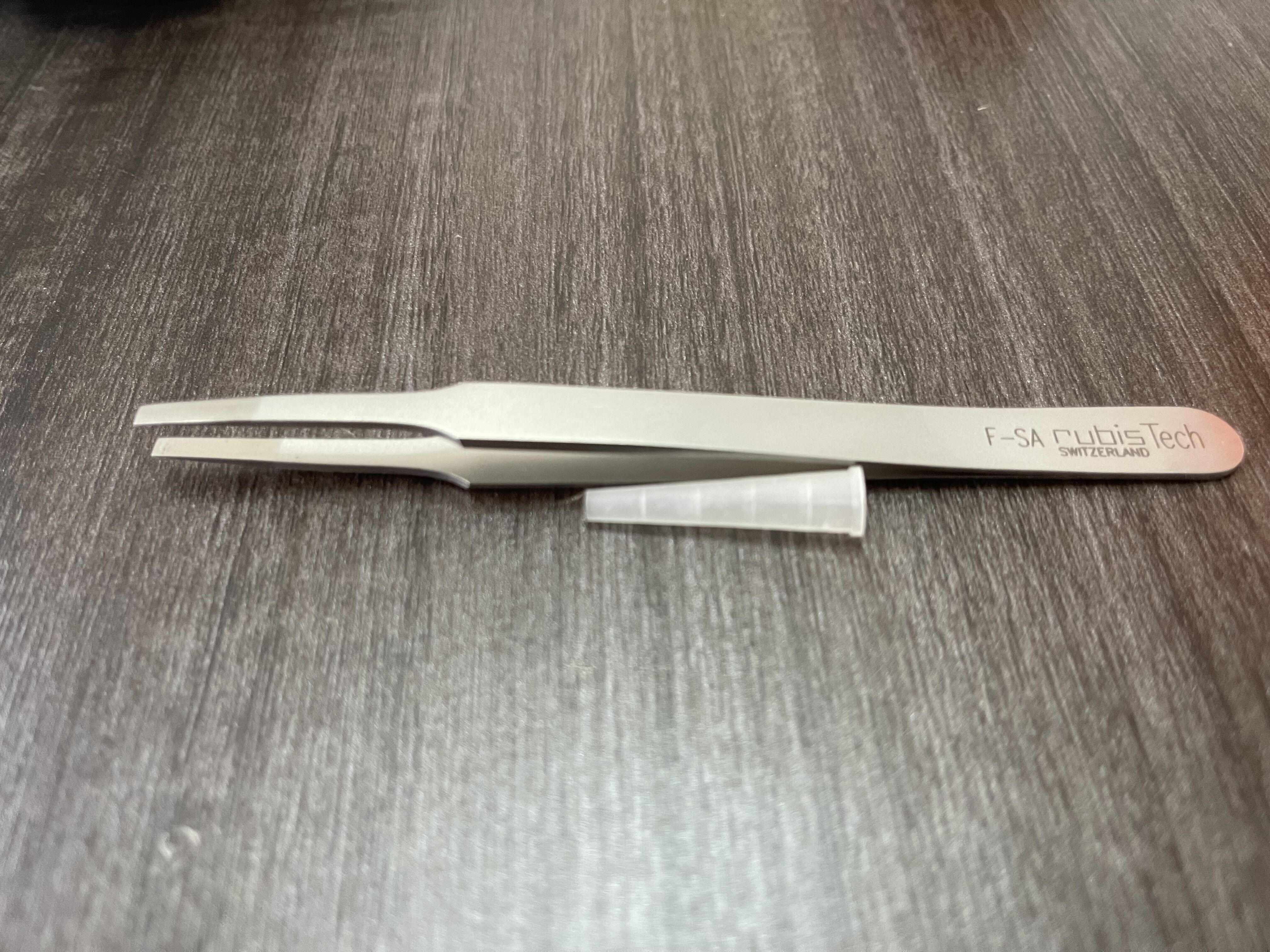 瑞士Rubis镊子F-SA进口不锈钢抗磁微电子组装精细扁头镊子