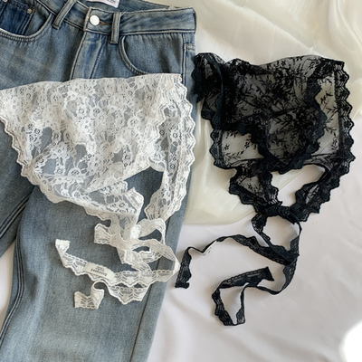 连衣裙腰间配饰蕾丝三角巾腰带配裙子绑带系在腰上的丝巾女屁帘潮