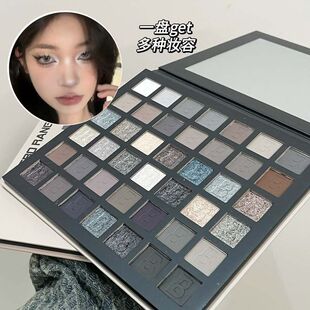 HERORANGE~四十二色烟熏色系眼影盘哑光珠光爆闪高光水泥灰眼影盘