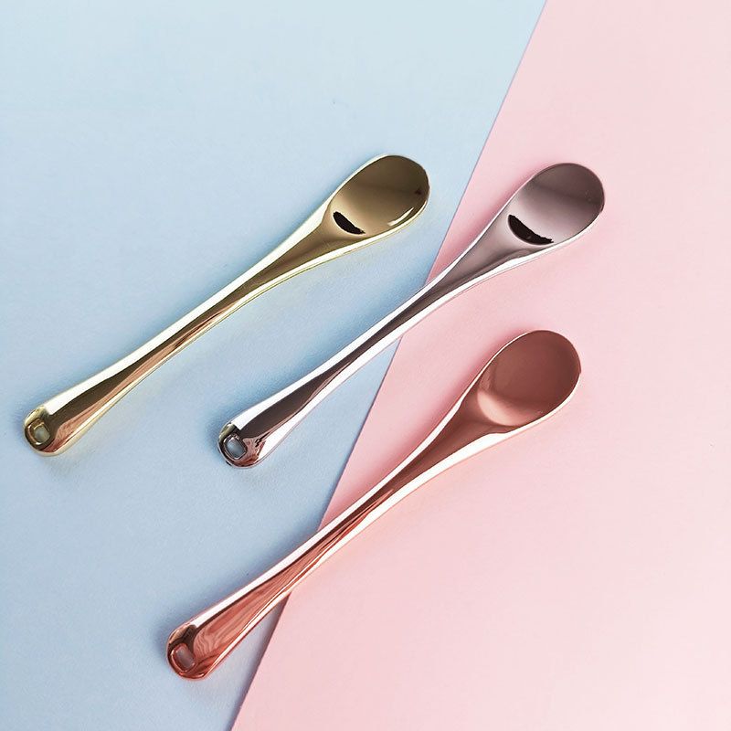 金属面部面霜眼霜美容按摩挖勺敷冰勺子汤匙脸部面膜涂抹提拉棒