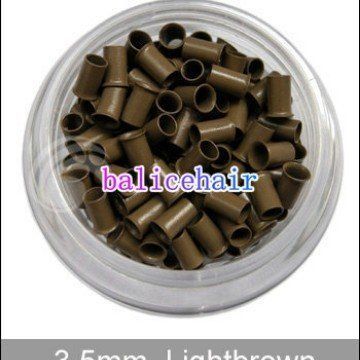 厂家批发铜质扩口接发环 铜环 3.5*3.0*6.0 浅棕色8# 假发接发环