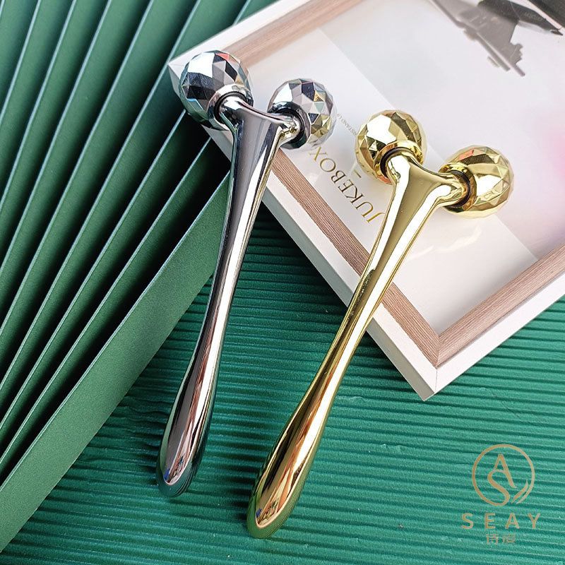 3d滚轮珠脸部眼部眼霜棒面霜面部按摩仪美容棒冰波球faceroller勺