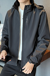 高品质潮连帽夹克男冲锋衣ins店主风2024秋新休闲外套Q201P68图片