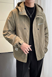 2024秋新店主ins轻熟宽松连帽潮男士夹克外套冲锋衣6801P125，男装夹克，电商A222（原电商A231）