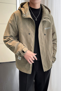 2024秋新店主ins轻熟宽松连帽潮男士夹克外套冲锋衣6801P125图片