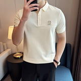 2024夏季新时尚都市刺绣潮流修身短袖POLO衫男打底Q258P49特价，男装Polo衫，电商A222（原电商A231）