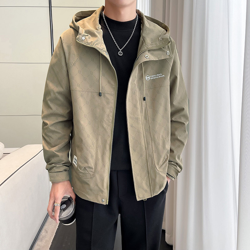 2024秋新店主ins轻熟宽松连帽潮男士夹克外套冲锋衣6801P125图片