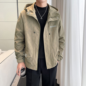 2024秋新店主ins轻熟宽松连帽潮男士夹克外套冲锋衣6801P125图片