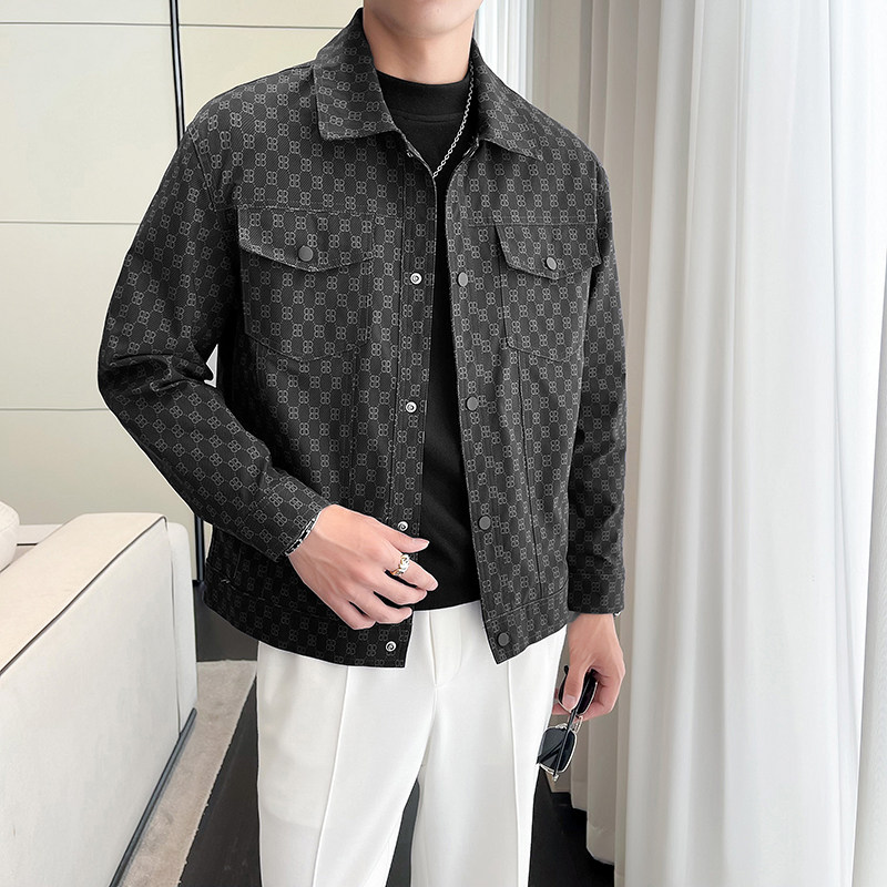 2024秋新店主ins轻熟宽松印花休闲潮流男士夹克外套6809P125图片