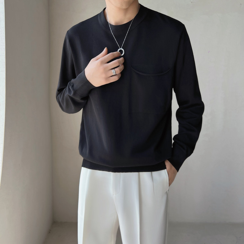 ins轻熟风2024秋季新宽松大口袋潮流针织衫男毛衣打底Q119P58,男装针织衫/毛衣,电商A222（原电商A231）