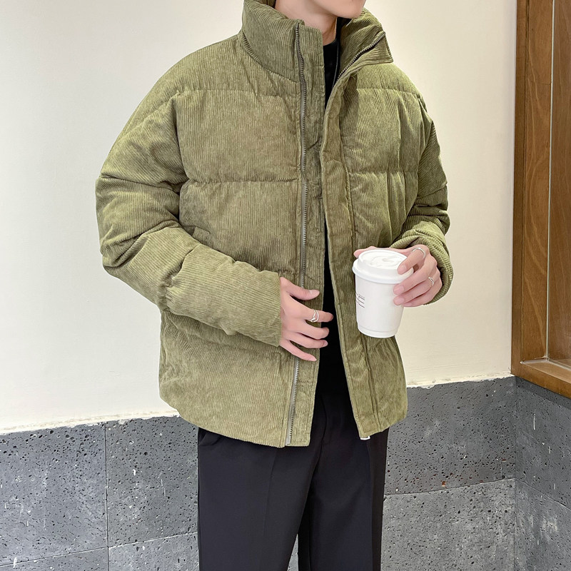 2024冬季宽松ins轻熟风灯芯绒立领大码潮流棉衣男棉服Q135P98,男装棉衣,电商A222（原电商A231）
