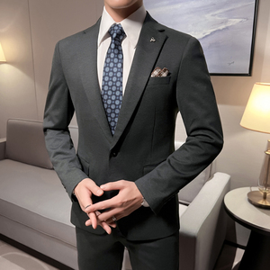 ins英伦风2024秋冬新修身潮流西服男西装套装礼服Q5503P258图片