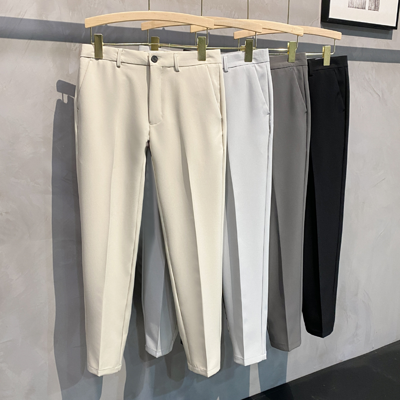 免烫ins轻熟风2024秋冬新潮流修身九分西裤男挂拍休闲Q59P50，男装西裤，电商A222（原电商A231）