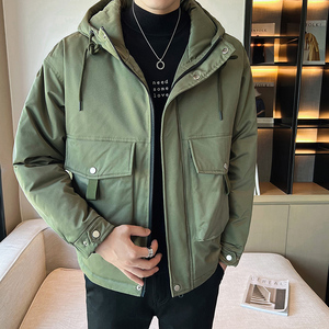 轻奢雅痞2024冬高品质工装立体袋潮流连帽棉衣男棉服棉袄Q209P138图片