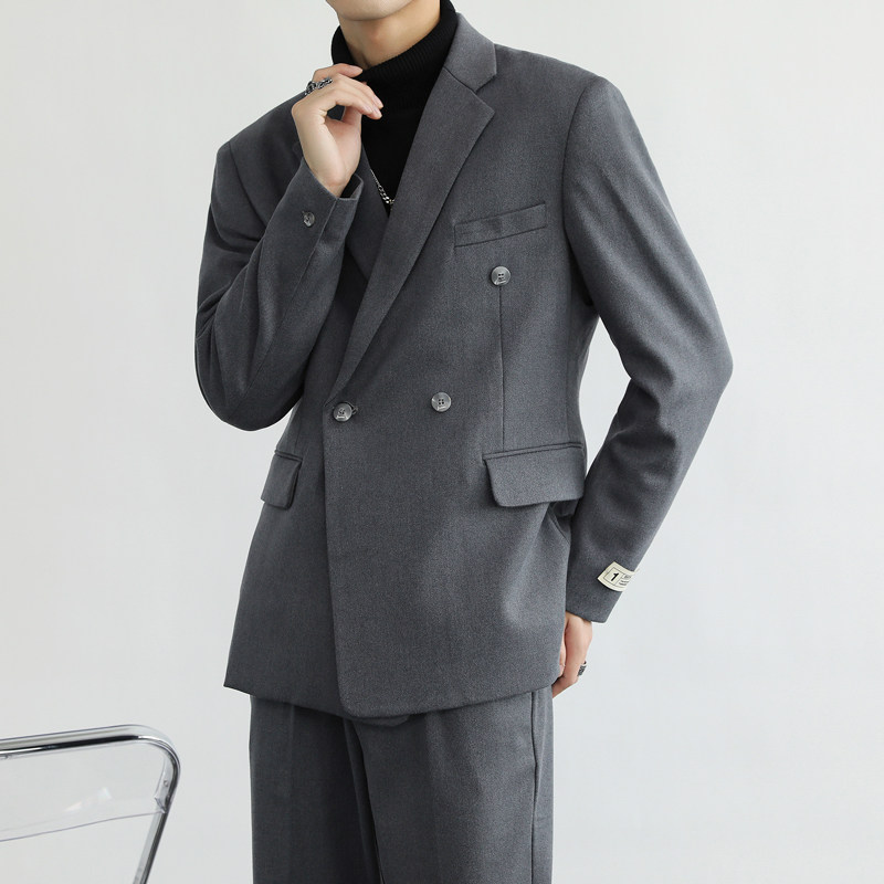 轻熟风2024秋新韩版微宽潮流ins双排扣西装西服男外套Q16P170,男装西服套装,电商A222（原电商A231）