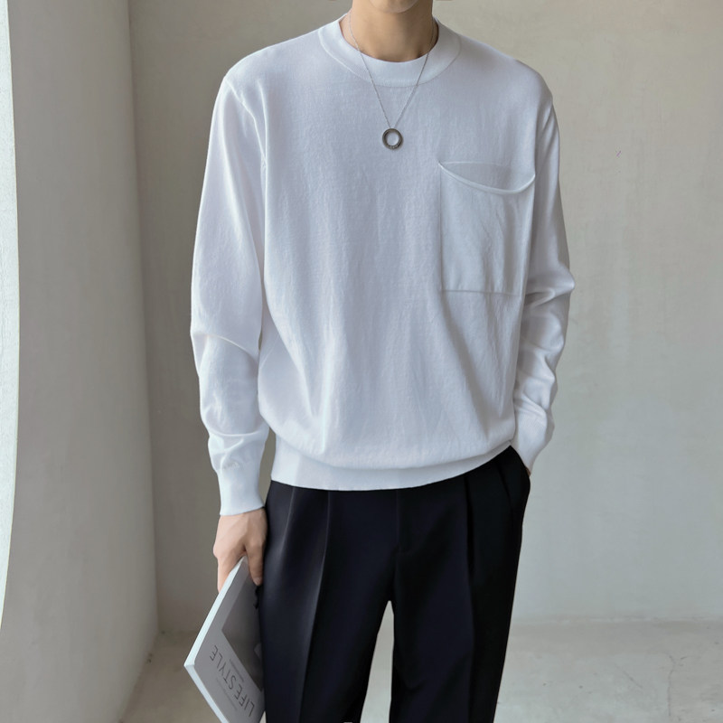 ins轻熟风2024秋季新宽松大口袋潮流针织衫男毛衣打底Q119P58，男装针织衫/毛衣，电商A222（原电商A231）