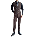 2024春节ins英伦风潮流修身条纹男士马甲背心套装礼服Q228P155/套，男装背心/马甲，电商A222（原电商A231）