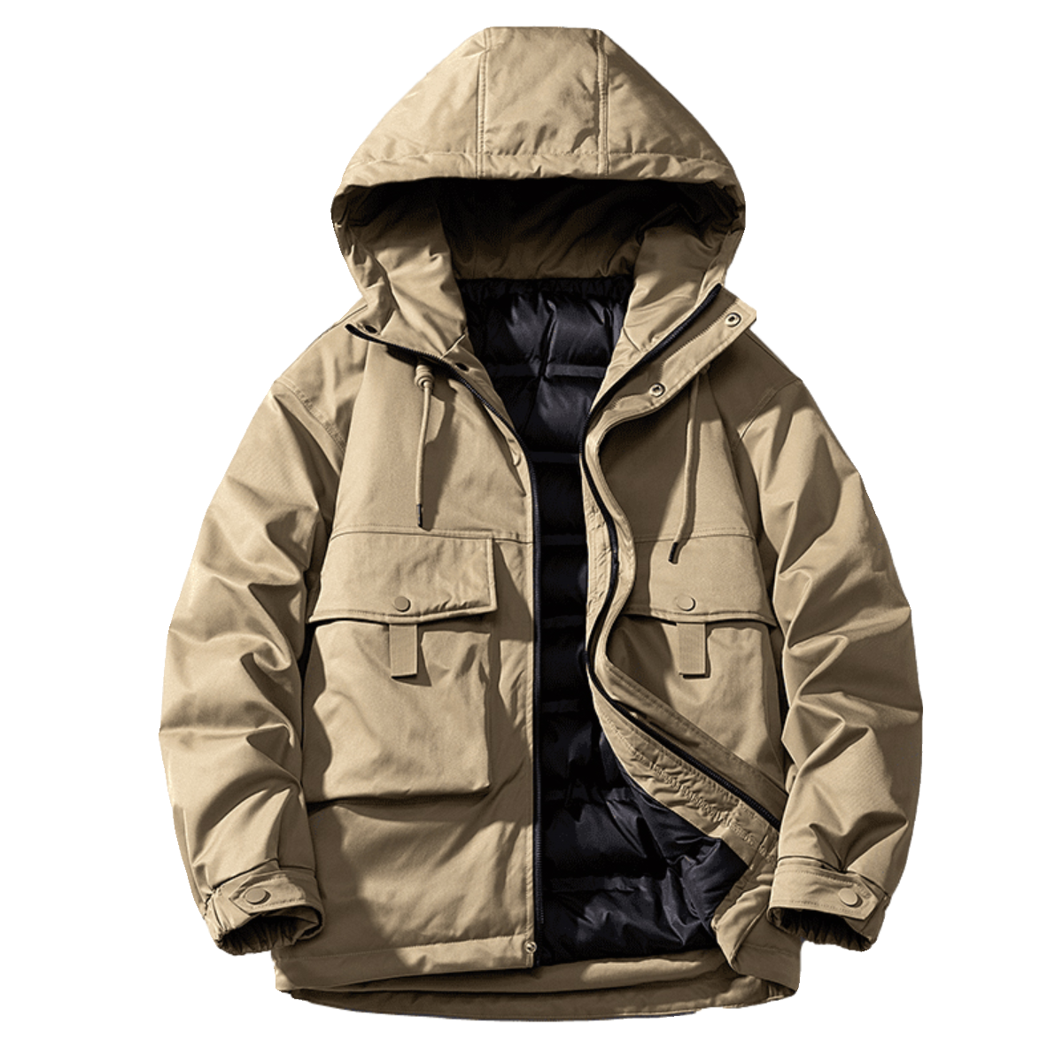 轻奢雅痞2024冬高品质工装立体袋潮流连帽棉衣男棉服棉袄Q209P138,男装棉衣,电商A222（原电商A231）
