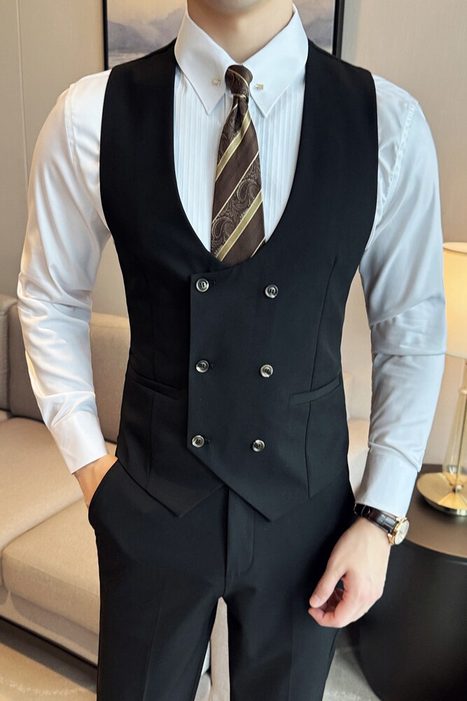 ins英伦风2024春季新潮流修身商务绅士男马甲背心大码礼服Q215P68,男装背心/马甲,电商A222（原电商A231）