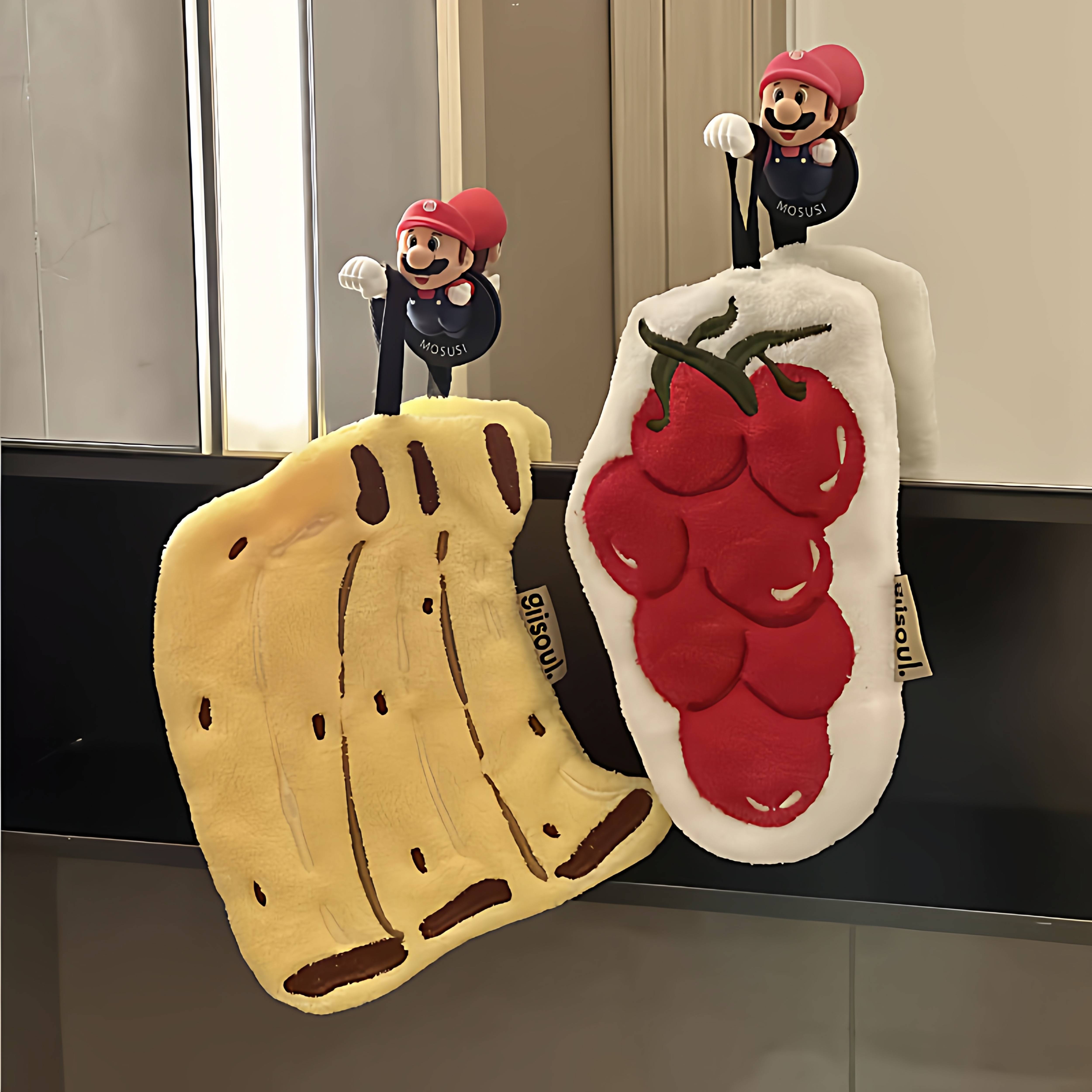 水果擦手巾珊瑚绒加厚挂式小毛巾强吸水速干巾厨房卫生间可爱抹布