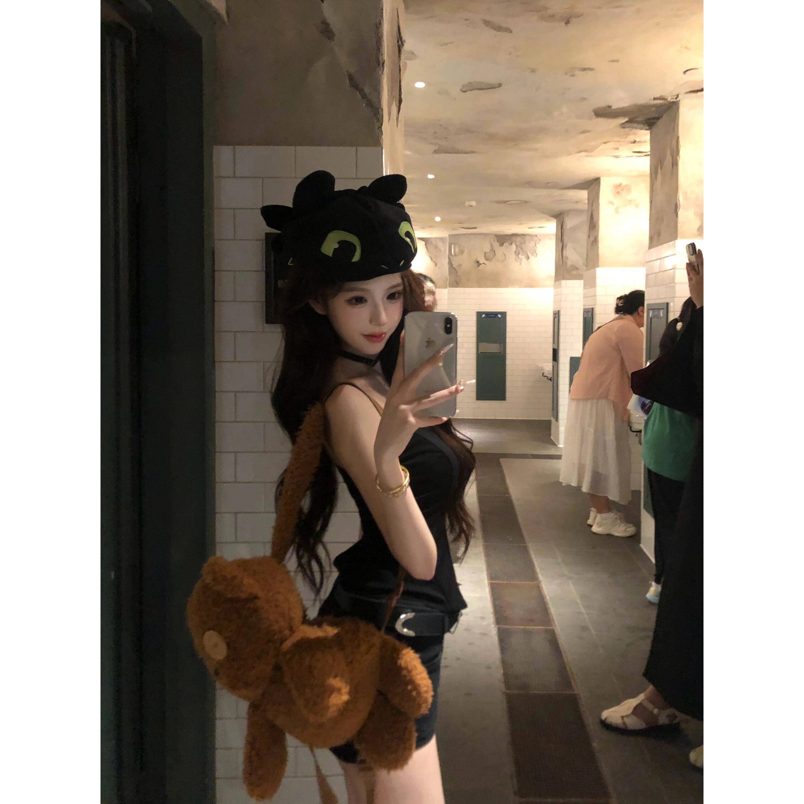 环球影城无牙仔帽子情侣闺蜜夏季旅游拍照神器显脸小可爱夏天成人