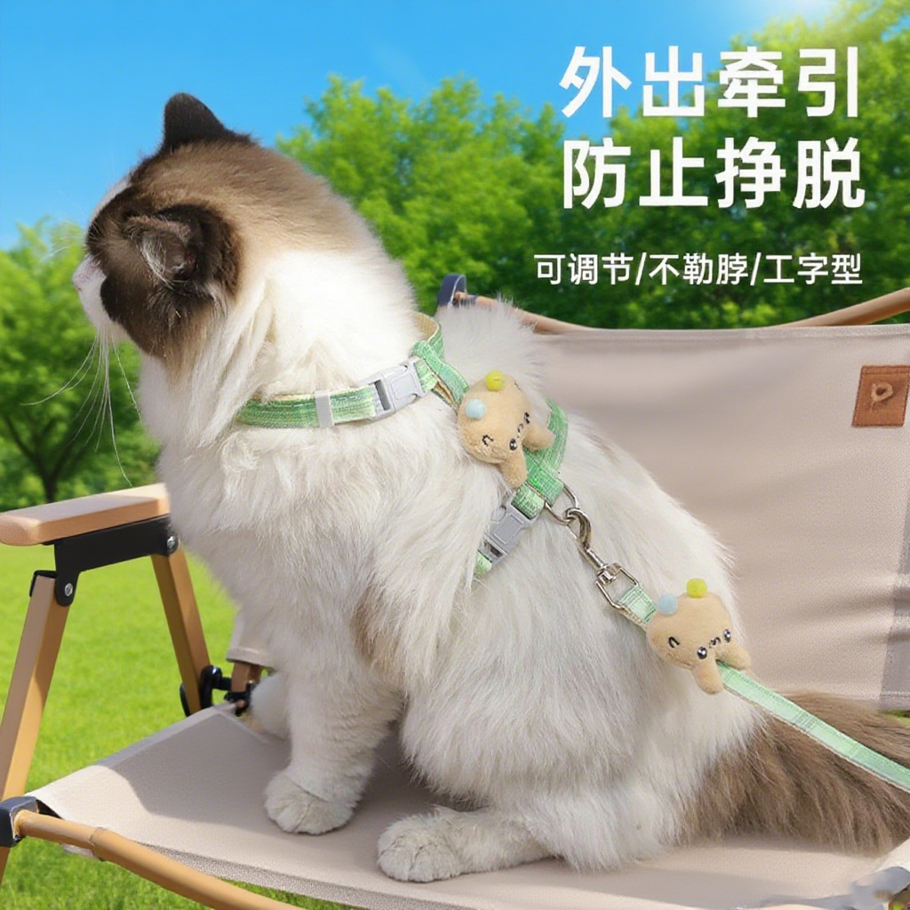 猫咪牵引绳外出防挣脱可调节